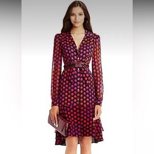 DIANE VON FURSTENBERG “Catherine” Dress in Polka Dot Silk Chiffon - Missing belt